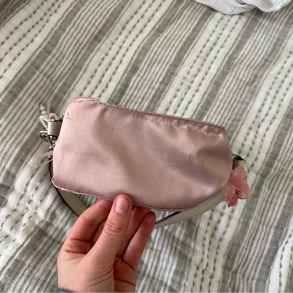 Coach Beige and Pink Shoulder Bag with Chain Detail - Picture 12 of 16